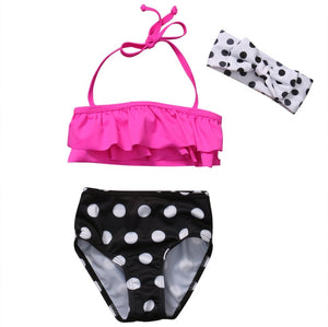 Little Girls Two-piece Polka Dots Swimsuit Kids Baby Girl Bikini Suit Swimwear Bathing Swimming Swimmer Costume Clothes