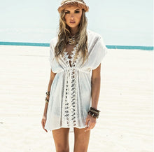 Load image into Gallery viewer, 2017 New Beach Cover Up White Lace Swimsuit cover up Summer Crochet Beachwear Bathing suit cover ups Beach Dress
