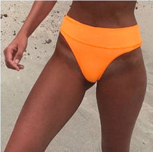 Load image into Gallery viewer, Sexy Women Bikini Thong Bottom Plain Solid Color Brazilian High Waist Swimwear Beachwear Bathing
