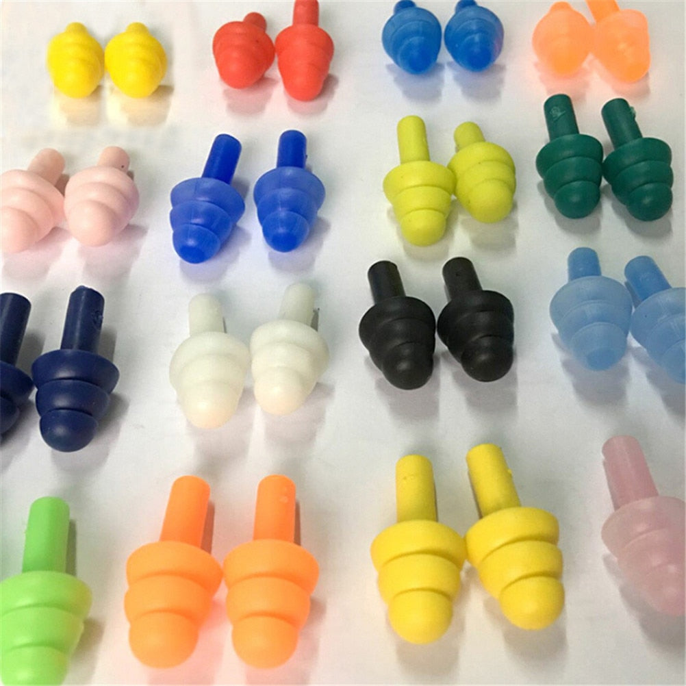 10 pairs Waterproof Swimming Silicone Swim Earplugs for Adult Swimmers Children Diving Soft Anti-Noise Ear Plug