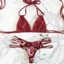 Load image into Gallery viewer, 2018 Sexy Bikini Swimwear Women Push Up Swimsuit Bandage Bikini Set Brazilian Summer Beach Bathing Suits female Biquini Print