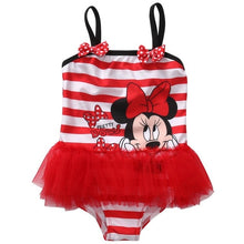 Load image into Gallery viewer, Child Baby Kids Girl Striped Minnie One Piece Swimsuit Swimwear Monokini Bikini Bathing Suit