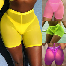 Load image into Gallery viewer, High Waist Women Beach Hot Shorts Beachwear Beach Mesh Cover Up Solid Color Women Swimwear Swimming Bahing Suit