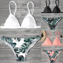 Load image into Gallery viewer, 5 Color!! Sexy Swimwear Women Bikini Set Print Leaves Push-Up Padded Swimsuit Low Waist Bathing Beachwear Biquini Swimsuit 15