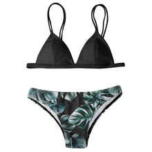 Load image into Gallery viewer, 5 Color!! Sexy Swimwear Women Bikini Set Print Leaves Push-Up Padded Swimsuit Low Waist Bathing Beachwear Biquini Swimsuit 15