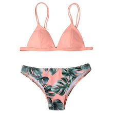 Load image into Gallery viewer, 5 Color!! Sexy Swimwear Women Bikini Set Print Leaves Push-Up Padded Swimsuit Low Waist Bathing Beachwear Biquini Swimsuit 15