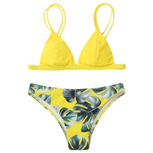 Load image into Gallery viewer, 5 Color!! Sexy Swimwear Women Bikini Set Print Leaves Push-Up Padded Swimsuit Low Waist Bathing Beachwear Biquini Swimsuit 15