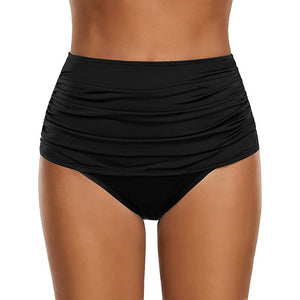 2018 Plus Size Women's High Waisted Swim Bottom Ruched Bikini Tankini Swimsuit Briefs Underwear Thong Bathing Suit monokini