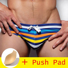 Load image into Gallery viewer, HIBUBBLE 17 Styles Swimwear Men Brief With Push Pad Sexy Swimsuit Waterproof Swimming Trunks For Bathing Swim Shorts Sunga Hot