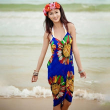 Load image into Gallery viewer, Women Beach Dress Sexy Sling Beach Wear Dress Sarong Bikini Cover-ups Wrap Pareo Skirts Towel Open-Back Swimwear #829