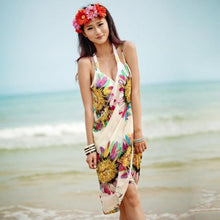 Load image into Gallery viewer, Women Beach Dress Sexy Sling Beach Wear Dress Sarong Bikini Cover-ups Wrap Pareo Skirts Towel Open-Back Swimwear #829