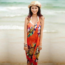 Load image into Gallery viewer, Women Beach Dress Sexy Sling Beach Wear Dress Sarong Bikini Cover-ups Wrap Pareo Skirts Towel Open-Back Swimwear #829