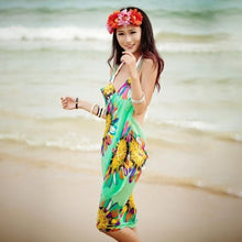 Load image into Gallery viewer, Women Beach Dress Sexy Sling Beach Wear Dress Sarong Bikini Cover-ups Wrap Pareo Skirts Towel Open-Back Swimwear #829