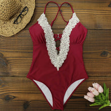 Load image into Gallery viewer, One Piece Swimsuit 2018 Sexy Swimwear Women Bathing Suit Swim Vintage Summer Beach Wear Print Bandage Monokini Swimsuit