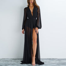 Load image into Gallery viewer, 2018 new summer sexy Women Chiffon see-through Bikini long Cover Up Swimsuit Swimwear Beach Dress Bathing Suit