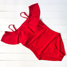 Load image into Gallery viewer, 2018 New Sexy Off The Shoulder Solid Swimwear Women One Piece Swimsuit Female Bathing Suit Ruffle Monokini Swim Wear XL