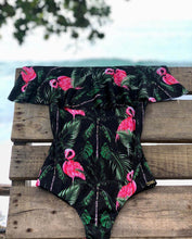 Load image into Gallery viewer, 2018 New Sexy Off The Shoulder Solid Swimwear Women One Piece Swimsuit Female Bathing Suit Ruffle Monokini Swim Wear XL