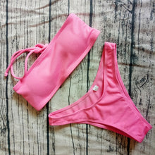Load image into Gallery viewer, 2019 Solid Bikini Brazillian Swimsuit Women Bikini Set Sexy Off Shoulder Swimwear Female Swimming Biquini Maillot De Bain Femme