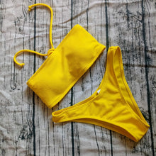 Load image into Gallery viewer, 2019 Solid Bikini Brazillian Swimsuit Women Bikini Set Sexy Off Shoulder Swimwear Female Swimming Biquini Maillot De Bain Femme