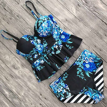 Load image into Gallery viewer, 2018 Push Up Tankini Set Swimsuit Women Swimwear Plus Two Piece Suits Print Bathing Suit Beach Wear Swim Maillot De Bain Female