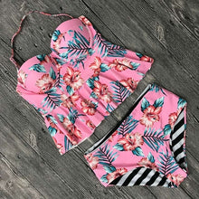 Load image into Gallery viewer, 2018 Push Up Tankini Set Swimsuit Women Swimwear Plus Two Piece Suits Print Bathing Suit Beach Wear Swim Maillot De Bain Female