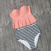 Load image into Gallery viewer, 2018 Push Up Tankini Set Swimsuit Women Swimwear Plus Two Piece Suits Print Bathing Suit Beach Wear Swim Maillot De Bain Female