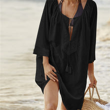 Load image into Gallery viewer, 2019 Cotton Tunics for Beach Women Swimsuit Cover up Woman Swimwear Beach Cover up Beachwear Pareo Beach Dress Saida de Praia