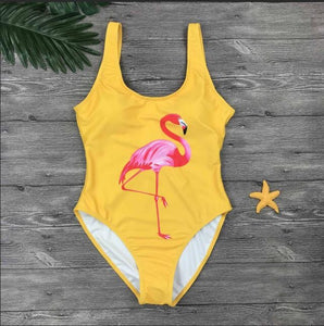 M&M Swimwear 2018 Women One Piece Swimsuit birds Printed Summer Bathing Suit