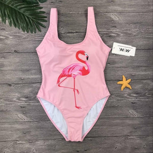 M&M Swimwear 2018 Women One Piece Swimsuit birds Printed Summer Bathing Suit