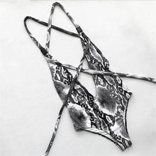 Load image into Gallery viewer, DIY Long Strap Wrap Around 2019 Women Swimwear One Piece Swimsuit Female Bather Leopard Printed Bathing Suit Swim Lady V852