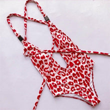 Load image into Gallery viewer, DIY Long Strap Wrap Around 2019 Women Swimwear One Piece Swimsuit Female Bather Leopard Printed Bathing Suit Swim Lady V852