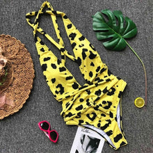 Load image into Gallery viewer, DIY Long Strap Wrap Around 2019 Women Swimwear One Piece Swimsuit Female Bather Leopard Printed Bathing Suit Swim Lady V852