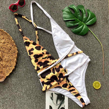 Load image into Gallery viewer, DIY Long Strap Wrap Around 2019 Women Swimwear One Piece Swimsuit Female Bather Leopard Printed Bathing Suit Swim Lady V852