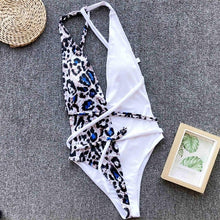 Load image into Gallery viewer, DIY Long Strap Wrap Around 2019 Women Swimwear One Piece Swimsuit Female Bather Leopard Printed Bathing Suit Swim Lady V852