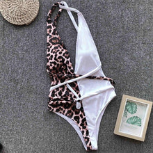 Load image into Gallery viewer, DIY Long Strap Wrap Around 2019 Women Swimwear One Piece Swimsuit Female Bather Leopard Printed Bathing Suit Swim Lady V852