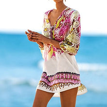 Load image into Gallery viewer, Bathing suit cover ups Kaftan Beach 2019 Beach tunic Beach Cover up Print Snake Robe de Plage Cover up Beach Dress Swimwear