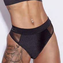 Load image into Gallery viewer, Summer Swimwear Women Bikini Panties Black Mesh Patch Briefs Swimsuit Beachwear High Waist Bathing Bottoms