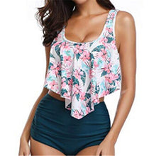 Load image into Gallery viewer, Bikinis Women Swimwear High Waist Swimsuit Spaghetti Strap Sexy Floral Two-Piece Suits Retro Bathing Suit Plus Size Swimwear XXL