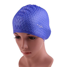 Load image into Gallery viewer, 2019 Silicone Waterproof Swimming Caps Protect Ears Long Hair Sports Swim Pool Hat Swimming Cap Free size for Men &amp; Women Adults