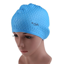 Load image into Gallery viewer, 2019 Silicone Waterproof Swimming Caps Protect Ears Long Hair Sports Swim Pool Hat Swimming Cap Free size for Men &amp; Women Adults