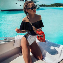Load image into Gallery viewer, Sexy One Piece Swimsuit Women 2019 Summer Beachwear Lace One Shoulder Swimwear Bathing Suits Bodysuit Monokini Swimsuit
