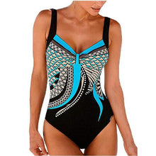 Load image into Gallery viewer, Swimwear Women 2019 One Piece Swimsuit Push Up Vintage Retro Bathing Suits Swimming Suit for Beach Wear Plus Size Swimwear S-2XL