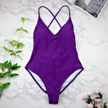 Load image into Gallery viewer, 2019 women Swimwear Sexy high cut one piece swimsuit Backless swim suit Black White Red  thong Bathing suit female Monokini 2741