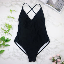 Load image into Gallery viewer, 2019 women Swimwear Sexy high cut one piece swimsuit Backless swim suit Black White Red  thong Bathing suit female Monokini 2741