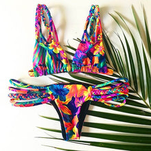Load image into Gallery viewer, 2018 Sexy Bikini Swimwear Women Push Up Swimsuit Bandage Bikini Set Brazilian Summer Beach Bathing Suits female Biquini Print