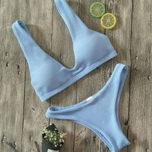 Load image into Gallery viewer, Hot 2019 New Sexy Women Bikini Set Swimwear Bandage Monokini Push Up Padded solid Swimsuit Bathing Beachwear