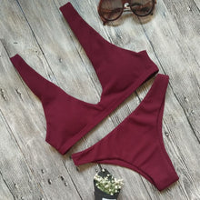 Load image into Gallery viewer, Hot 2019 New Sexy Women Bikini Set Swimwear Bandage Monokini Push Up Padded solid Swimsuit Bathing Beachwear