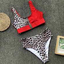 Load image into Gallery viewer, In-X Sexy Leopard one piece swimsuit One shoulder bikini 2019 High cut swimwear women monokini Padded bathing suit New bodysuit