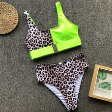 Load image into Gallery viewer, In-X Sexy Leopard one piece swimsuit One shoulder bikini 2019 High cut swimwear women monokini Padded bathing suit New bodysuit
