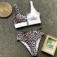 Load image into Gallery viewer, In-X Sexy Leopard one piece swimsuit One shoulder bikini 2019 High cut swimwear women monokini Padded bathing suit New bodysuit